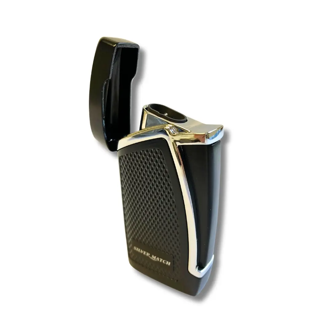 Silver Match Sturmfeuerzeug Double Jetflame Metall Schwarz