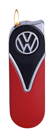 VW Volkswagen Metall Feuerzeug Kraftsoffanzeige Rot Schwarz