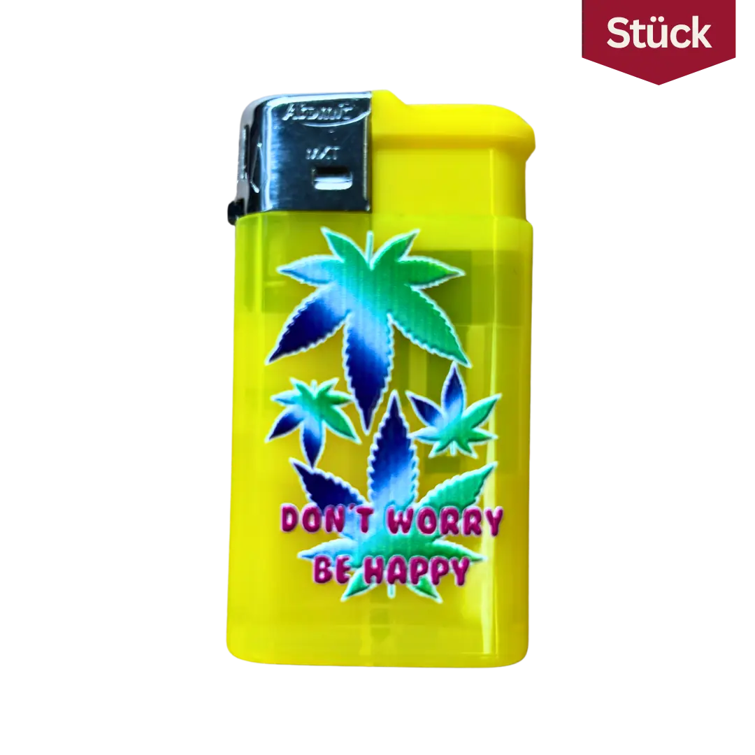 Atomic Feuerzeug Yellow Dont Worry Be Happy Leaf