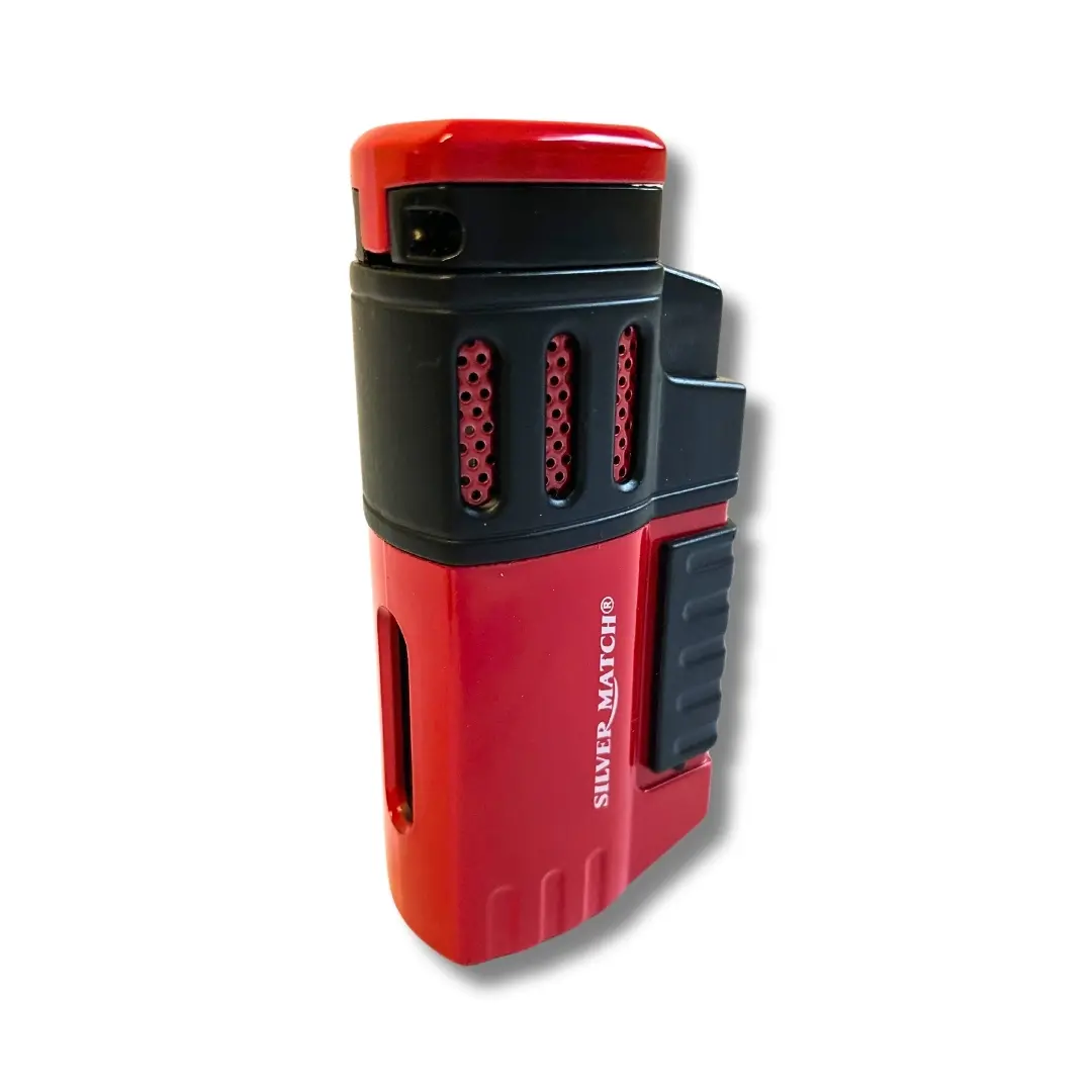 Silver Match Sturmfeuerzeug Quad Jetflame Metall Schwarz Rot Silver Match Sturmfeuerzeug Quad Jetflame Metall Schwarz Rot