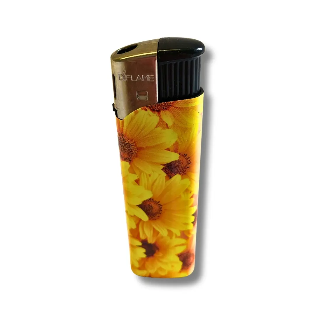 B Flame Feuerzeug Elektro Blumen Gelb B Flame Feuerzeug Elektro Blumen Gelb