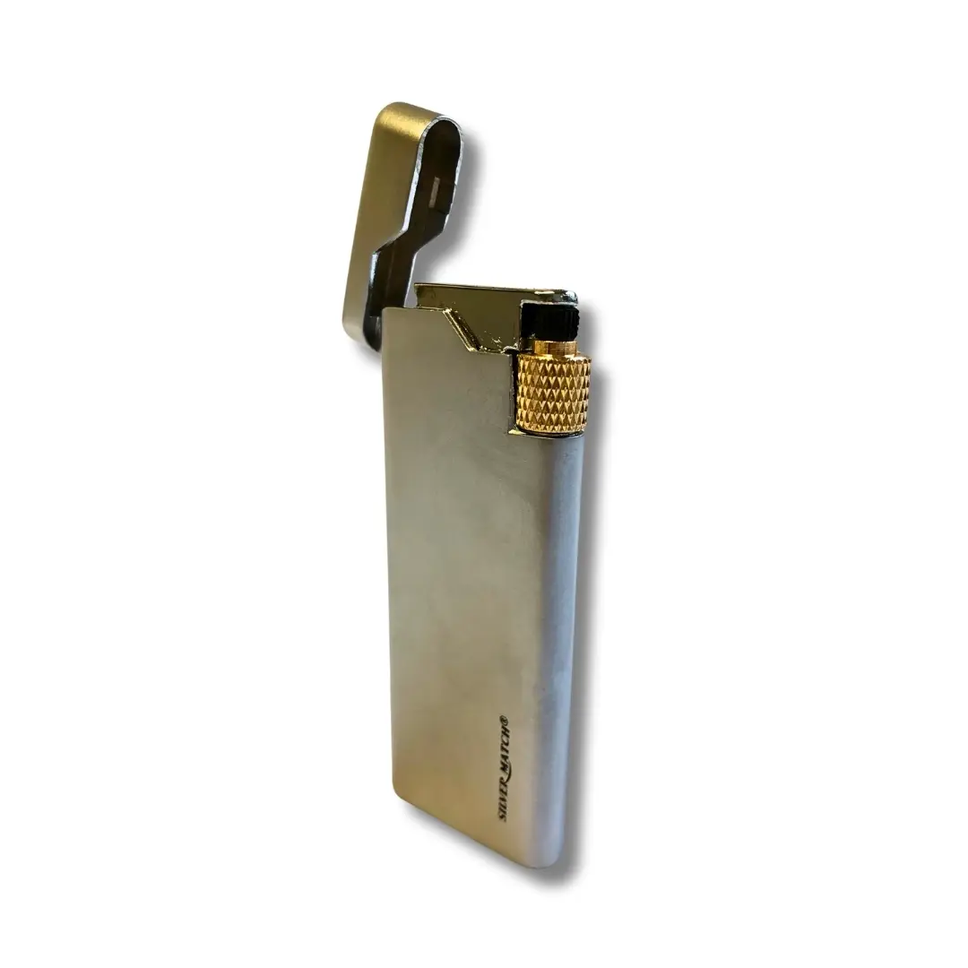 Silver Match Feuerzeug Reibrad Seite Silber Silver Match Feuerzeug Reibrad Seite Silber