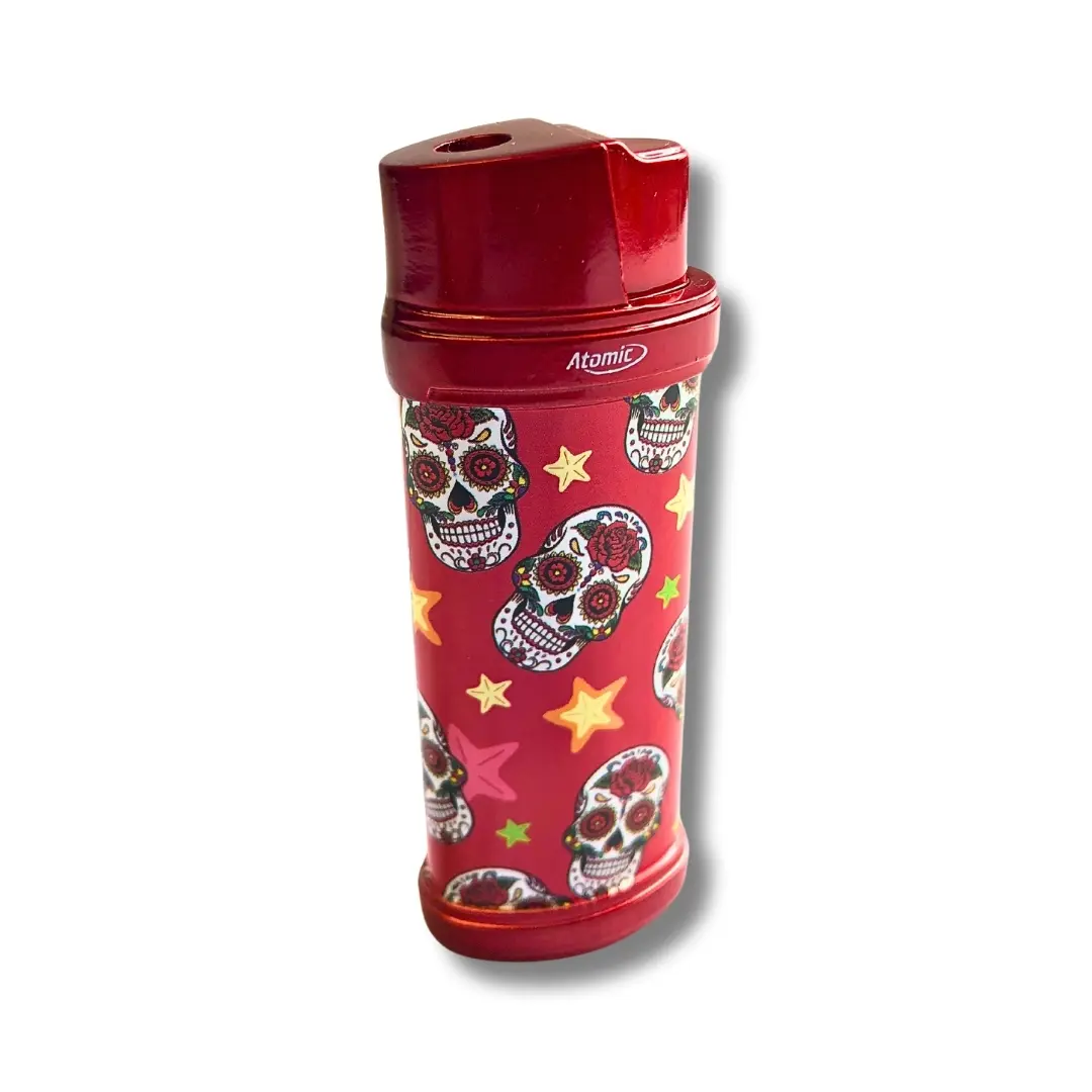 Atomic Feuerzeug Elektro Metall Totenkopf Rot Atomic Feuerzeug Elektro Metall Totenkopf Rot