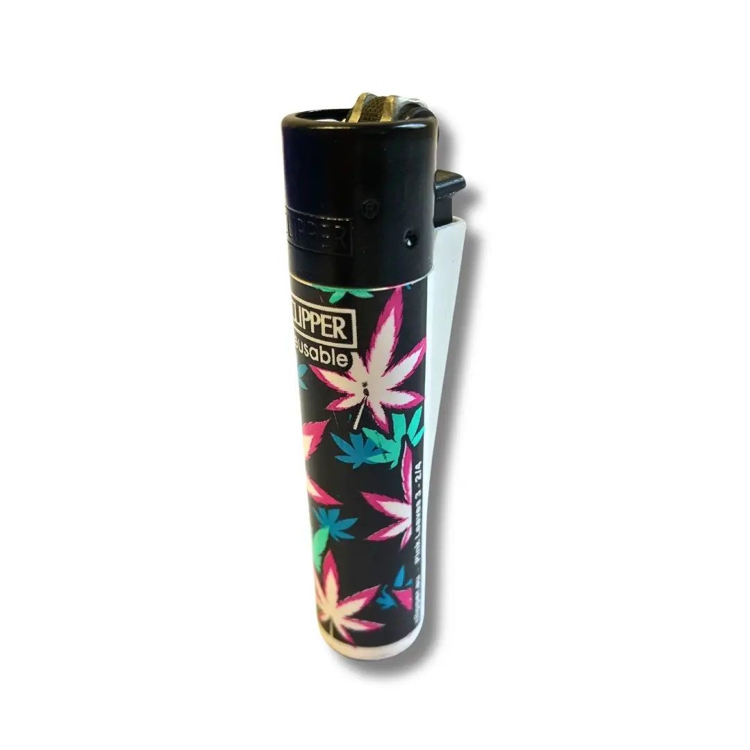 Clipper Feuerzeug Pink Leaves 3 2/4 Ansicht