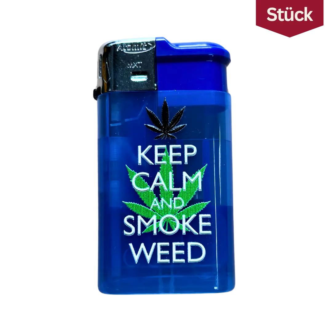 Atomic Feuerzeug Blue Keep Calm And Smoke Weed Leaf Atomic Feuerzeug Blue Keep Calm And Smoke Weed Leaf