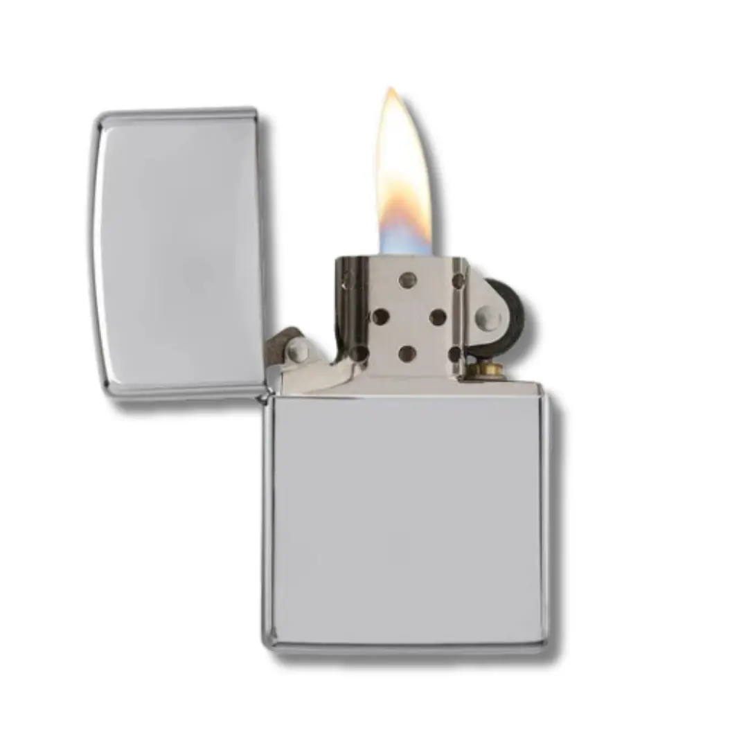 Zippo Feuerzeug Chrome High Polished Aufgeklappt Zippo Feuerzeug Chrome High Polished Aufgeklappt