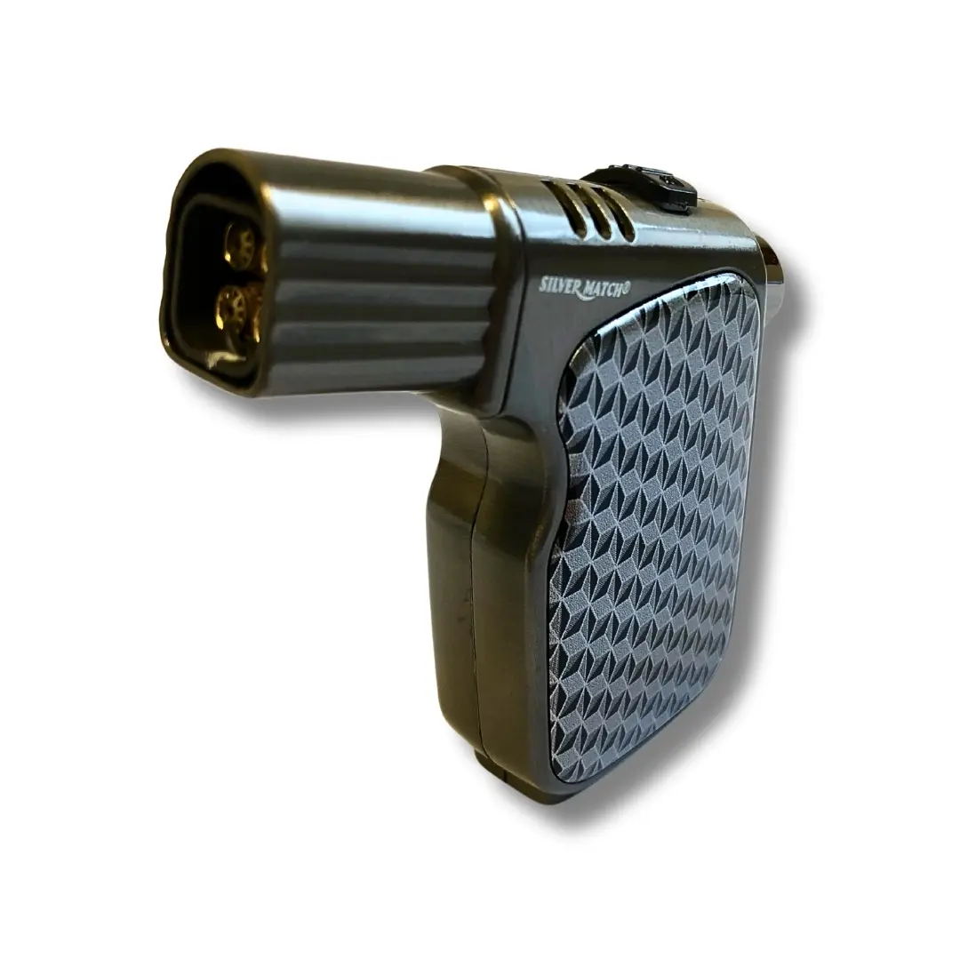 Silver Match Sturmfeuerzeug Quad Jetflame Carbon Grau