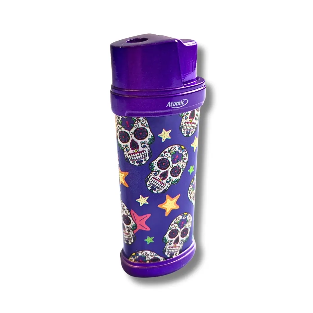 Atomic Feuerzeug Elektro Metall Totenkopf Lila Atomic Feuerzeug Elektro Metall Totenkopf Lila