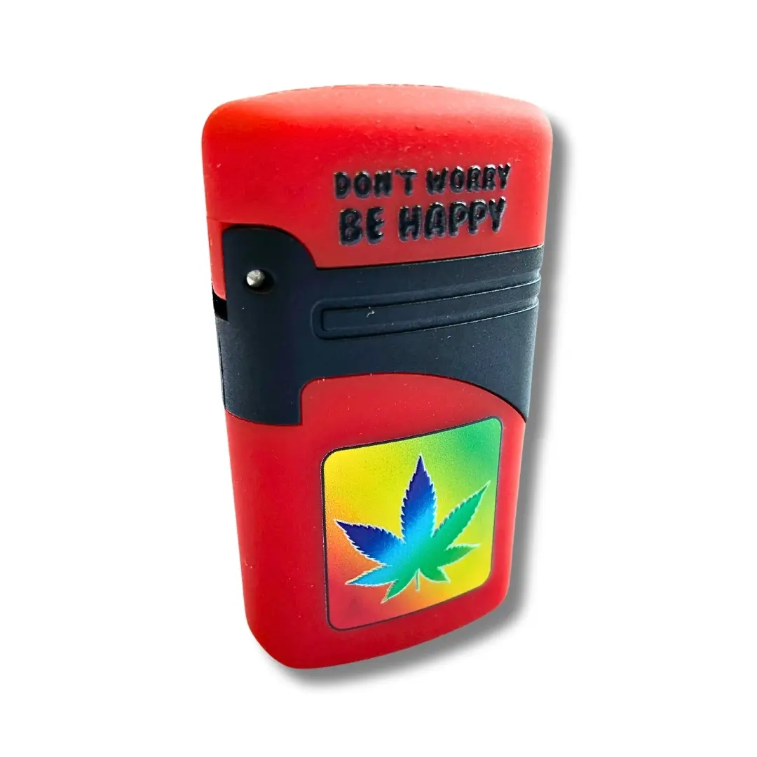 Atomic Sturmfeuerzeug Jetflame Cannabis Rot